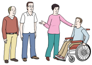 Illustration, Integration von Menschen mit Behinderung